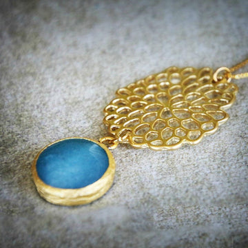 Gem Necklace for Women, Boho Necklace, Pendant Necklace for Women,Custom Necklace,Long Gold Necklace,Jade Necklace ,Christmas Gift